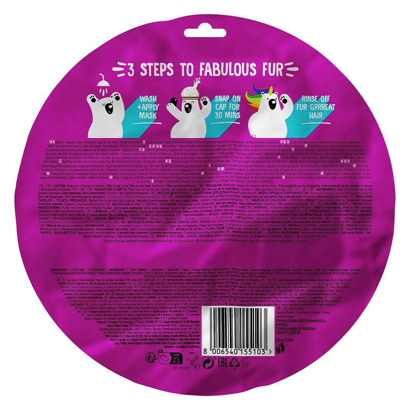 Bear Fruits Magic Moisturizing Hair Mask 20ml + Unicorn Cap