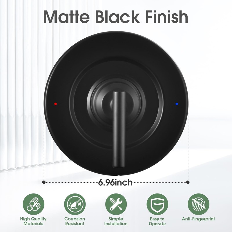 Shower Valve Handle for Moen T2901BL Gibson Shower Trim Kit,Matte