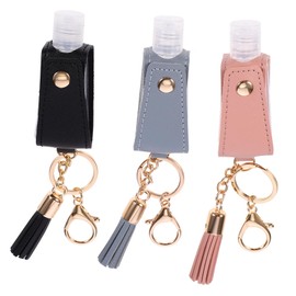 Healvian 3Pcs Portable Travel Bottles with Keychain Refillable Containers for Shampoo Lotion Soap Stylish Handheld Accessory