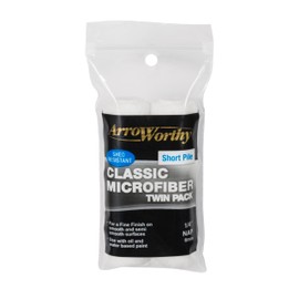 Arroworthy Classic 4" Microfiber Mini Rod Style Twin Pack Short Pile (Compatible with 4" Push fit Roller Frame)