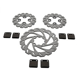 Front & Rear Sport Brake Rotors & Brake Pads fits Yamaha YFZ350 350 Banshee 1990-2006