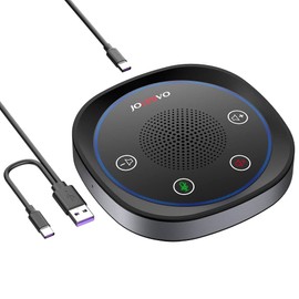 JOUNIVO USB Speakerphone, Omnidirectional Computer Speaker with Microphone,Plug and Plays Portable Speaker with Microphone for Holding Meetings Anywhere with Immersive Sound