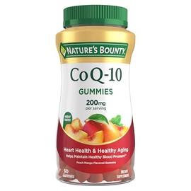 Nature's Bounty CoQ10 Gummies, Supports Heart Health, CoQ10 200mg, Peach Mango Flavor, 60 Count