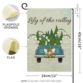 Lily of The Valley Truck Garden Flag 28"x40", Welcome Flag Vertical Double Sided, Outdoor Spring Decoration Farmhouse Small Flag for Yard Lawn Home Decor