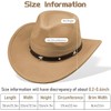 TESIN 4 Pcs Women Men Felt Wide Brim Western Cowboy