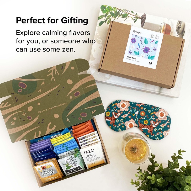 Sippingly Night Time Tea Sampler – 40 Herbal Teas –