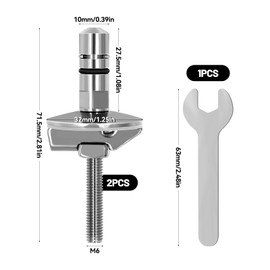 RUNYU 2 Stück WC Sitz Befestigungsscharnier, M6 × 71,5mm WC Sitz Befestigung, Edelstahl WC Deckelscharnier Befestigungshalterung, Kompatibel mit Haro und Luvett