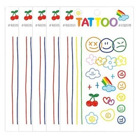 Real Vivid Tattoo Happy Smile 5-Pack for Kids Temporary Tattoo