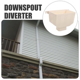 HOMSFOU Square PVC Downspout Adapter 9.25X6.29X5.31 Inches Rain Gutter Collector for Outdoor Rainwater Drainage and Gutter Diverter Connection
