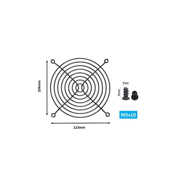 Easycargo 2pcs 120mm Fan Grill Guard Black with Screws