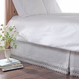 Stylemaster Renaissance Home Fashion Sophia Dust Ruffle/Bed Skirt, King, Ivory