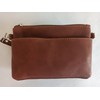 Piel Leather Shoulder Bag Wristlet, Saddle, One Size
