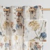 MYSKY HOME Linen Curtains for Living Room Floral Patterned Semi
