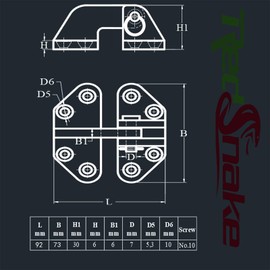 RedSnake Ship RV Accessories Yacht Hardware Marine Hatch Hinge Heavy Duty Long Reach 316 Marine Grade Stainless Steel Hinge with Removable Pin 3.6" x 2.8" (2PC)