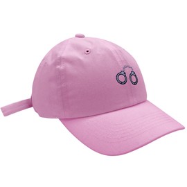 JPAK Handcuffs Baseball Cap Embroidered Cotton Dad Hat - Pink