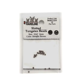 Hareline Slotted Tungsten Beads #233 5/64'' (1.98mm) Metallic Brown