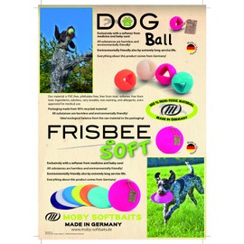 Lasama Moby Dog Ball frei von giftigen Weichmachern und giftigen Inhaltsstoffen Hundeball (Leuchtorange)