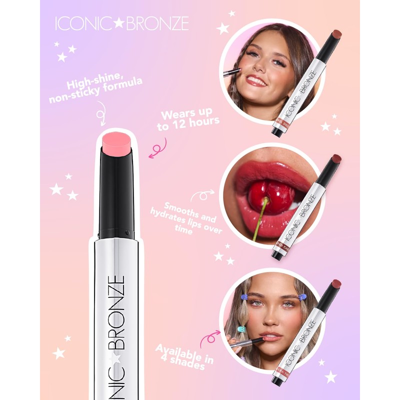 Iconic Bronze Lip Balms, Deep Hydration, Moisturising For 12 Hours,