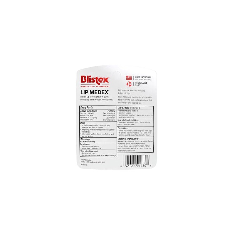 BLISTEX Lip Medex - Tarro de 0.25 onzas, paquete de