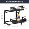Under Sink Organizer, 2-Tier Pull Out Cabinet Drawer with Adjustable