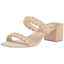 DOLCE VITA Women's ZENO Heeled Sandal, LT Natural Raffia, 6.5