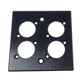 Brushed Aluminium Wall Plate, 86x86mm, D-Series Hole, Compatible with Neutrik, HDMI, USB, RJ45, BNC, RCA, XLR Wall Faceplates (4 Holes)