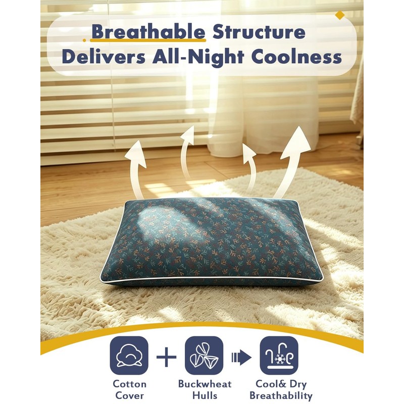 Buckwheat Pillow Adjustable Height Hard Bed Pillow