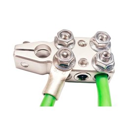 10-Way Battery Terminal Connector 6x2/0 Gauge AWG Lead-Acid Car Audio Battery Terminals Positive and Negative (+/-)(Pair) for SAE/DIN/EN Tapered Top Post