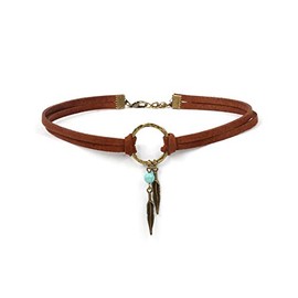 ROSTIVO Choker Necklaces for Women Native American Jewelry for Women Boho Leather Jewelry