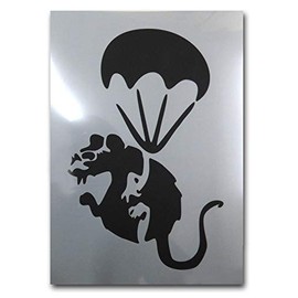 Banksy Parachute Rat Stencil / A4 Sheet Size (Design 17x26cm) / Home Decor Art Painting Stencil