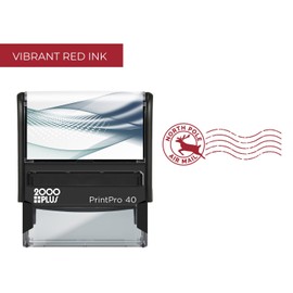 North Pole Self Inking Stamp/Santa Stamp / 13/16" x 2 3/16" Reindeer Rubber Impression/Red Ink Christmas Letter Stamp Imprint/Air Mail Winter Holiday Envelope Stamp