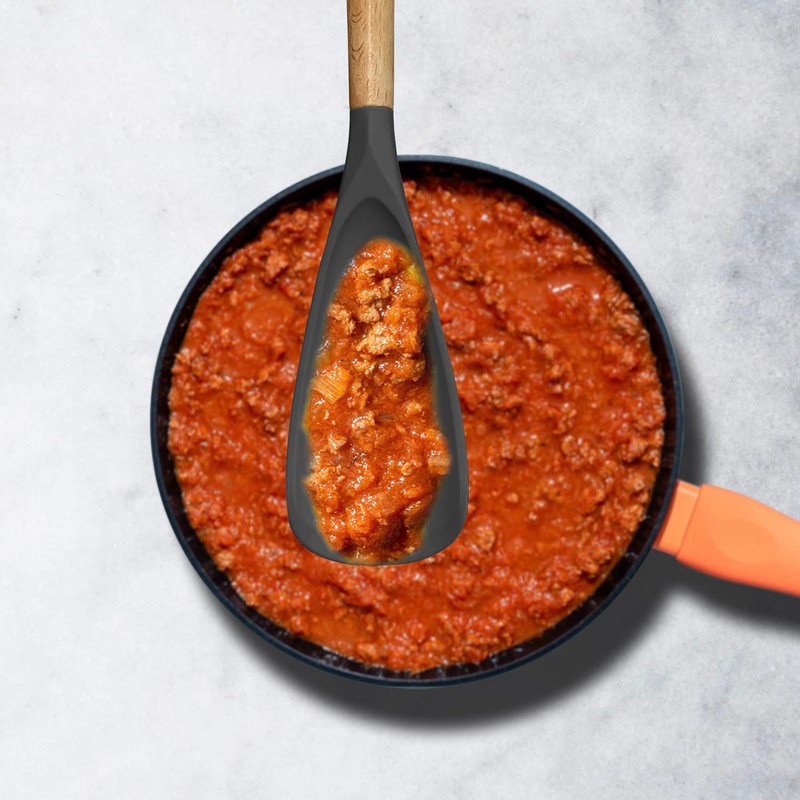 Cooking Spoon for Nonstick Cookwares, VOVOLY Silicone Spoon for Mixing,