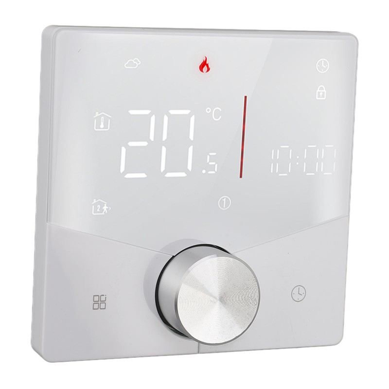 Smart Digital Thermostat 5A AC 95‑240V IP20 White Adjustable Backlight