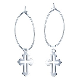 MicLee Women's Earrings 925 Sterling Silver Hoop Earrings with Crescent Moon Earrings with Gift Bag Super Christmas Gift, Silver