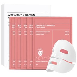 Mascarilla de Colágeno Hidrogel, 4 Piezas Mascarilla Facial Hidratante con Ácido Hialurónico, Reparación Nocturna para Piel Seca y Apagada, Hidratación Profunda y Piel Radiante al Despertar