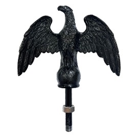FRF FLAG Black Eagle Head for Decorating Outdoor Flagpoles, Made of Zinc Alloy that is Unbreakable, Eagle Flag Pole Topper 1/2"-13UNC Threading Fit 20/25/30Ft FlagPole…