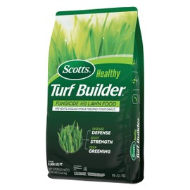 Scotts® Healthy Turf Builder® Fungicide and Lawn Food, 2-in-1 Fungicide and Fertilizer, Prevents Disease While Feeding Grass, Controls 27 Diseases - Powdery Mildew, Red Thread, Brown Patch, 27.4 lbs.