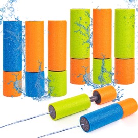 6pcs Foam Water Guns Mini Water Pistols for Kids Water Blaster Shooters Push Pull Type Foam Water Squirter Water Gun Summer Outdoor Beach Pool Water Toys for Kids Toddlers Boys Girls