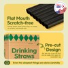 Delxo 500 Count Individually Wrapped Black Plastic Straws - 10.25