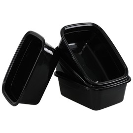 Haodehen 4-Pack Rectangle Wash Basins, 12 Quart Plastic Dish Pans, Black
