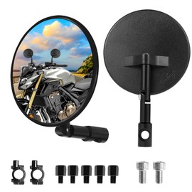 GAMAZING Motorcycle Mirrors for Handlebars - 7/8" Universal Foldable Rear View Bar End Side Mirrors with M8 M10 Bolts with Mount for Adventure Motorcycle/Dirt Bike/E-bike/Scooters/ATV/UTV Accessories