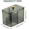 3 Grids Apothecary Jar Organizer, 1Pc 3-Section Cotton Ball Swabs