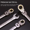 Qnkaa Flexible Ratcheting Wrench Set 12pcs Metric 8-19mm Flex-Head Spanner