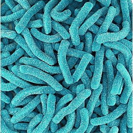Smarty Stop Sweet & Sour Multi Flavor, Colorful Worms Gummy (1 Pound (Pack of 1), Sour Blue Raspberry)