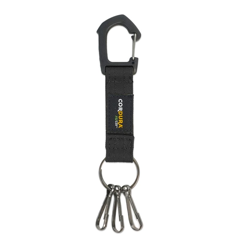 Finplus 0520655 Lee Cordura Recycled Polyester Carabiner Key Hook, Black