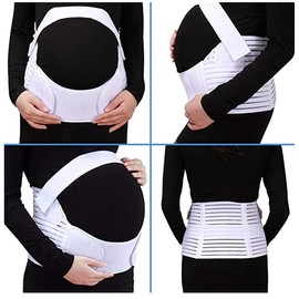Jamila Maternity Belt Pregnancy Support Belt Lumbar Back Support Waist Band Belly Bump Brace, Relieve Back, Pelvic, Hip Pain Labour and Recovery - White L