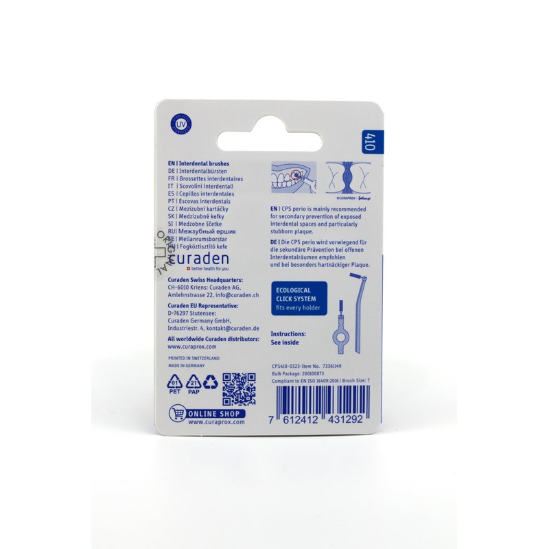 Curaprox CPS 410 Perio Refill 4x Deep Sky Blue