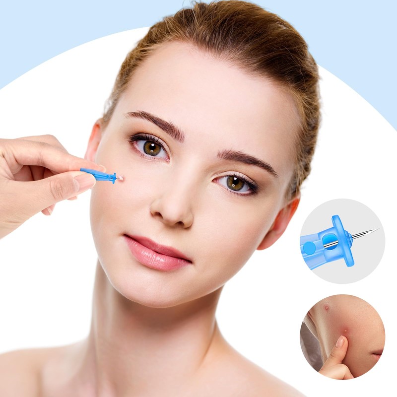 Acne Needle Tool, 60Pcs Disposable Pimple Needles & 72 Dots