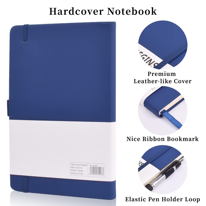 SAYEEC Lined Journal Notebook 1 Pack, A5 Hardcover Notebook for