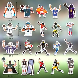 150 Pcs Large Football Stickers, American Football Stickers Pack for Water Bottle, Vinyl Waterproof Rugby Stickers for Helmet, Football Team Fans Gift Decal for Kids Boys Girls Teens